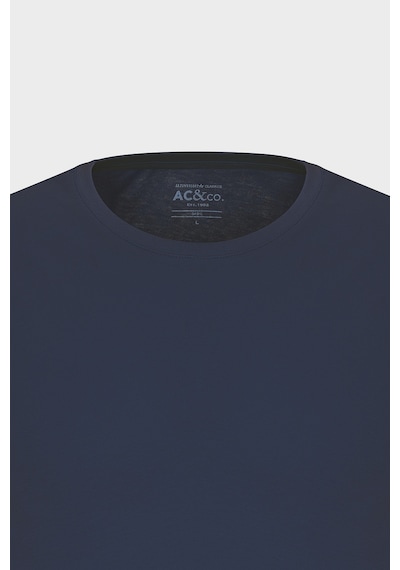 Ac&Co / Altınyıldız Classics Erkek Lacıvert-lacıvert Slim Fit Bisiklet Yaka 2'li Düz Tişört Paketi Lacıvert-lacıvert Lacivert