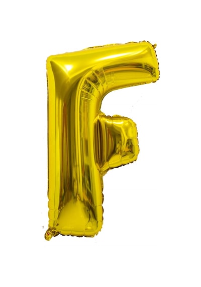 Harf Folyo Balon Büyük Boy Metalik Altın F Harfi Folyo Balon Metalik - 100 Cm