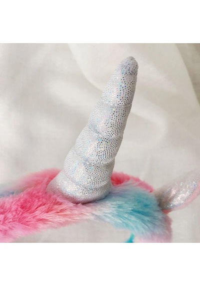 Unicorn Kulaklı ve Boynuzlu Tac Peluş Saç Bandı