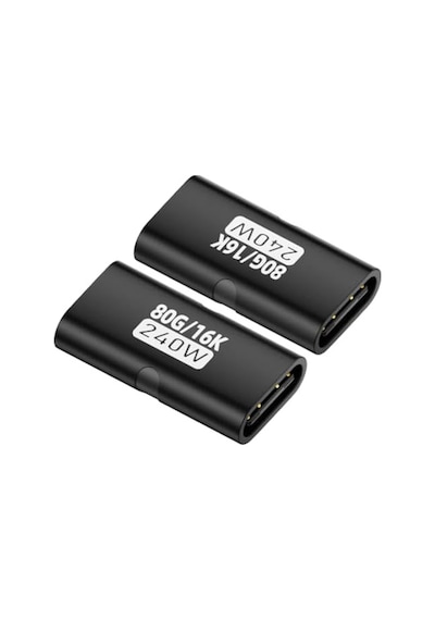 80gbps Usb-c Dişi - Dişi Adaptör, 240w Pd3.1 Hızlı Şarj, 16k 60hz Görüntü Aktarımı, Alüminyum Alaşımlı Tip-c Dişi Konnektör Uzatıcı - Siyah Otgff 80gbps Usb-c Dişi - Dişi Adaptör, 240w Pd3.1 Hızlı Şarj, 16k 60hz Görüntü Aktarımı, Alüminyum Alaşımlı Tip-c Dişi Konnektör Uzatıcı - Siyah Otgff