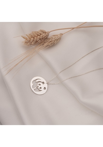 Dkmn Gümüş Panda Şekilli Unisex 925 Ayar Gümüş Kolye Gümüş Unisex Kolye