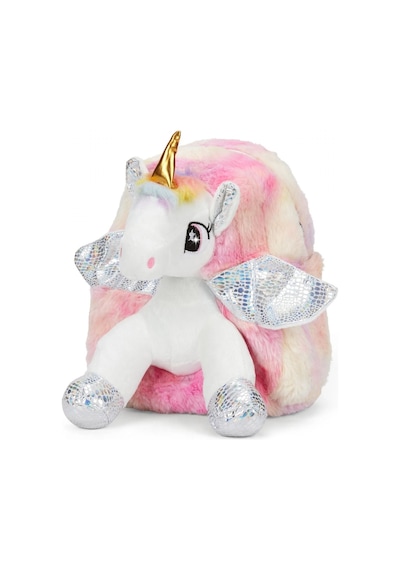 Akıllıelma-taros Kabartmalı Peluş Sırt Çantası Pembe Unıck Color Unıcorn Orta Boy 7698 Çok Renkli