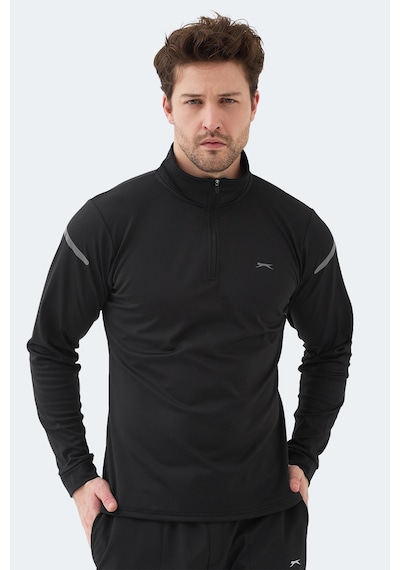 Slazenger Intımate I Erkek Dik Yaka Fermuarlı Siyah Sweatshırt Siyah