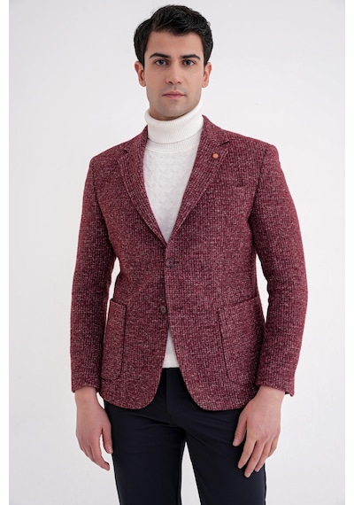 C 729 Ceket Comfort Bordo Bordo