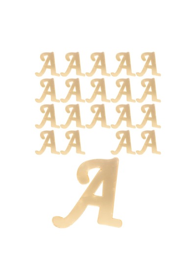 Kına Atölyesi 20 Adet Karışık Pleksi Harf 4Cm Gold