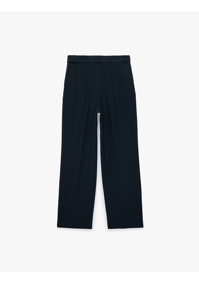 Koton Viskon Karışımlı Normal Bel Cepli Straight Fit Pantolon Lacivert 7wak40020pw