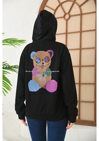 Altamira Unisex Barrow Baskılı Oversize Kapşonlu Sweatshirt 001