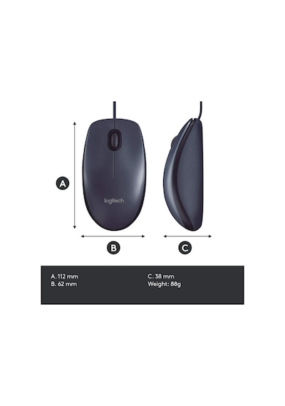 Logitech M100R USB Kablolu Mouse
