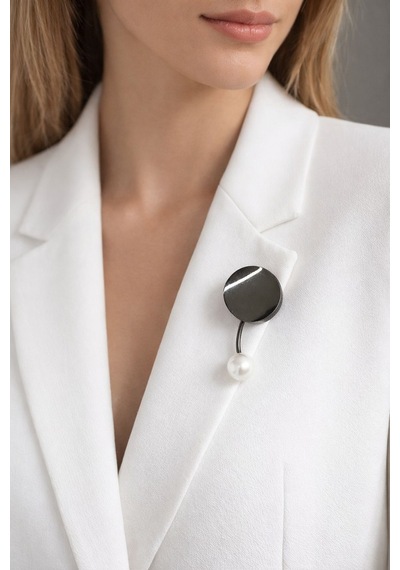İnci Boncuklu Tasarım Broş Yaka İğnesi 5 x 3 CM Renkli