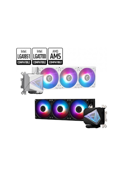 Msı Mag Corelıquıd I360 Whıte 360mm Argb Cpu Sıvı Soğutucu Lga1150/1151/1155/1156/1200/1700/1851/am4/am5 Uyumlu