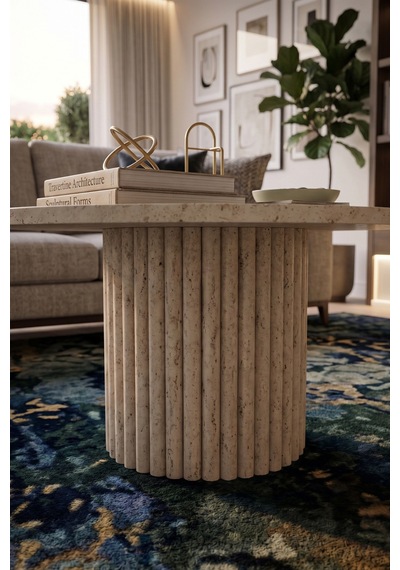 Soyasis Petra Bohem Orta Sehpa 70 Cm - Traverten-traverten