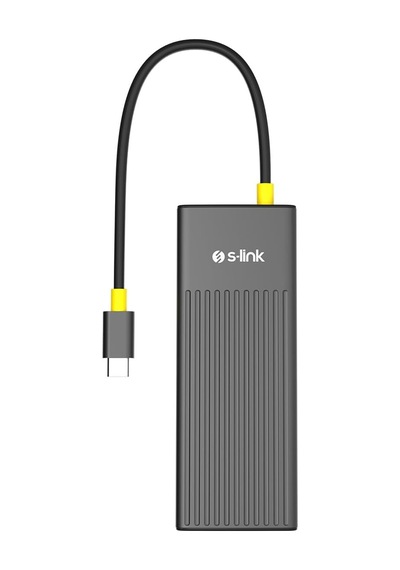 Tr Sw-u709 9 İn 1 Gri Metal 4k 60hz Hdmı 100w Pd, Rj45 Gigabit, 3xusb 3.2, Sd/tf Type C Hub Adaptör