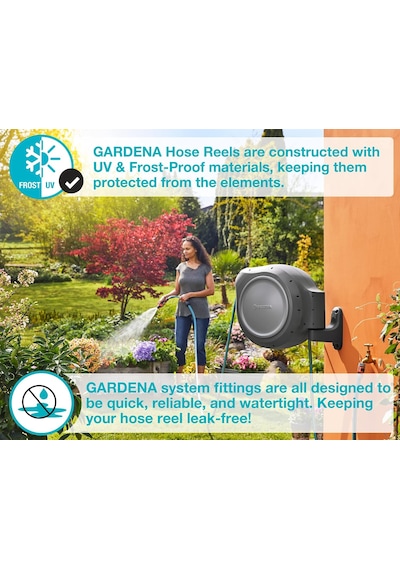 Gardena 8040 50 Ayak Duvara Monte Geri Çekilebilir Makara Hortum Diğer