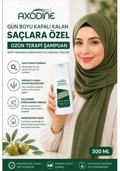 Axodine Gün Boyu Kapalı Kalan Saçlara Özel Ozon Terapi Şampuan 300 ML