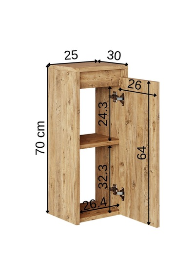 Roomart Suntalam 70 X 25 Cm Banyo Boy Dolabı Atlantik Çam Atlantikçam