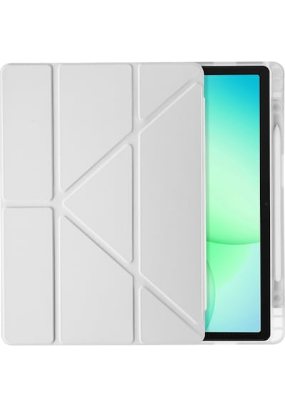 Samsung Galaxy Tab A11 Plus Kılıf Uyumlu Standlı Kalem Bölmeli Akıllı Trifolding Kapak Sm-x230 Space Grey