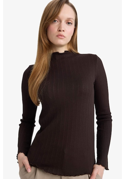 Defacto Slim Fit Dar Kesim Fitilli Kaşkorse Uzun Kollu Tunik F7136ax26spbn340 Kahve-bn340