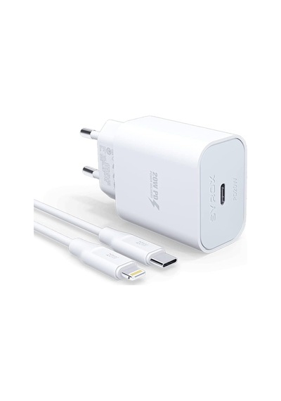 Pd20l Şarj Aleti 3.0a Pd20w Type-c To Lightning Kablo Set Beyaz