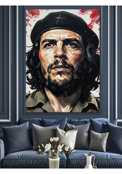 Che Guevara Portre Sanat Dekoratif Kanvas - Mdf Ahşap Tablo