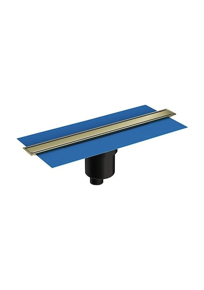 VitrA 59980560000 Eco Flow Dk100 40cm Duş Kanalı, Parlak Altın Alttan