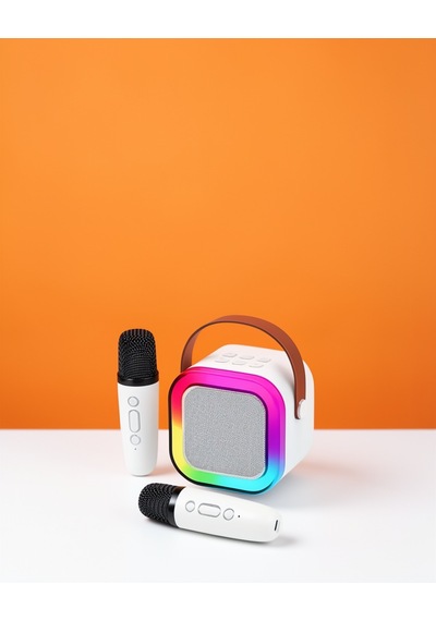 Kablosuz Karaoke Sistemi Ses Efektlı Mikrofon 2400 Mah Xucz2mikrofonluspeaker-2