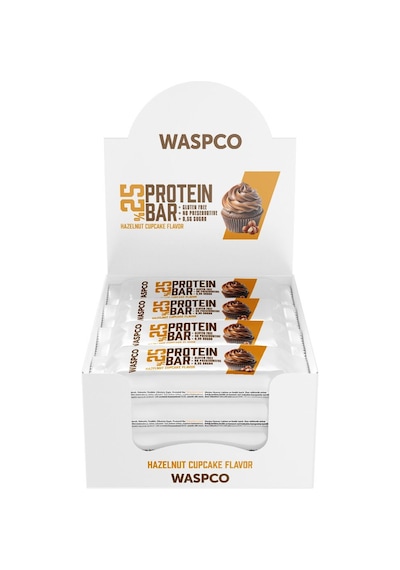 Waspco Bitter Çikolata Kaplı Fındıklı Cupcake Aromalı Protein Bar 36G x 12 Adet Waspco Bitter Çikolata Kaplı Fındıklı Cupcake Aromalı Protein Bar 36G x 12 Adet