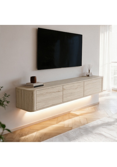 İnarch Dizayn Yoyo Led Işıklı Duvara Monte Tv Sehpası - 3 Kapaklı Modern Tv Konsolu Traverten İnarch Dizayn Yoyo Led Işıklı Duvara Monte Tv Sehpası - 3 Kapaklı Modern Tv Konsolu Traverten