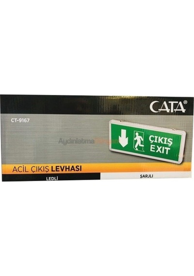 Cata 3 Saat Şarjlı Ledli Exit Armatür Ct-9167