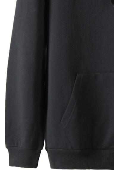 Terapi Men Erkek Siyah Kapüşonlu Kanguru Cepli Basic Hoodie Sweatshirt Siyah