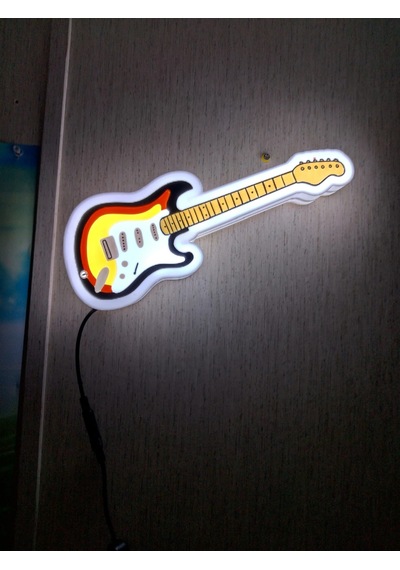 Led Işıklı Gitar Tablo