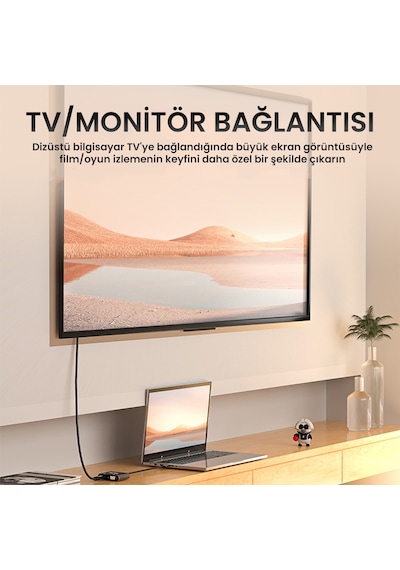Veggieg Usb-a To 4k 30hz Hdmı Ve 1080p 60hz Vga Görüntü Çevirici Kablo