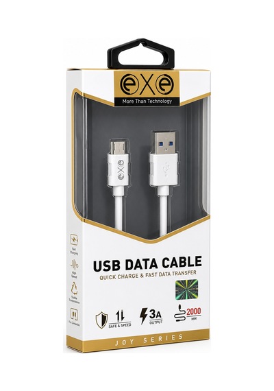 Exe Micro Usb Hızlı Şarj Ve Data Kablosu 3a 2 Metre Beyaz