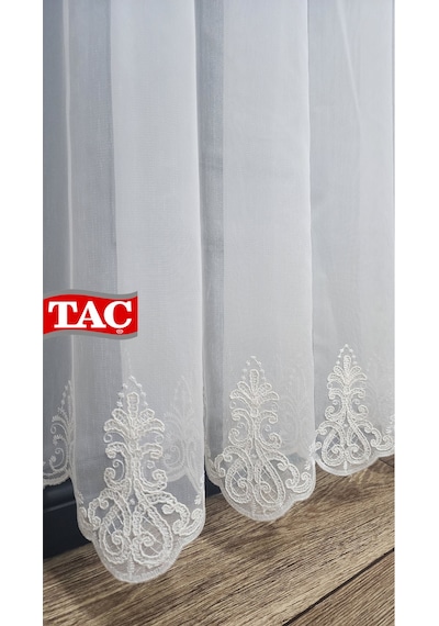 Nakışlı Kort Damask Salon Model Tarz Tasarım Force Exculusive 3 Kat Pileli Tül Perde Kortforcebyz
