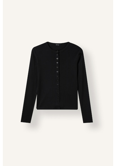 Defacto %100 Pamuk Slim Fit Bisiklet Yaka Düğmeli Ribana Uzun Kollu Basic Hırka I9576ax26aubk81 Siyah-bk81