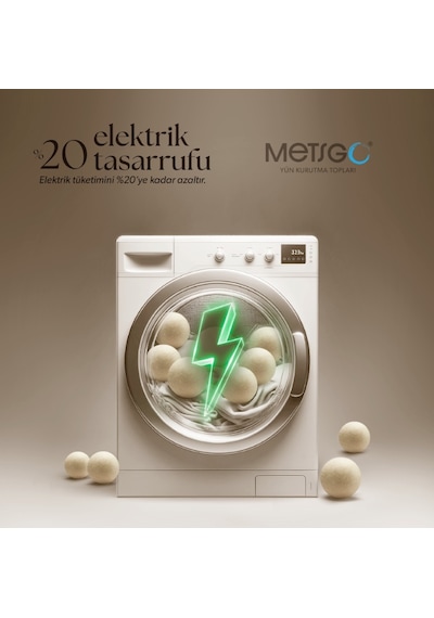 METSGO ( 3 Adet ) Yün Kurutma Topu - Doğal Yumuşatıcı- Kırışık Giderici - Kurutma Makinesi Için
