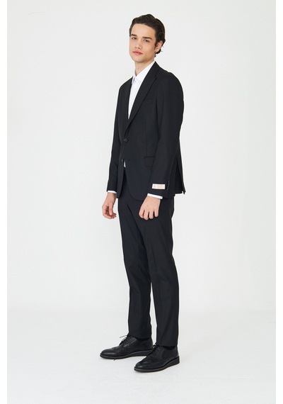 Siyah Modern Kesim Slim Fit Erkek Takım Elbise Siyah