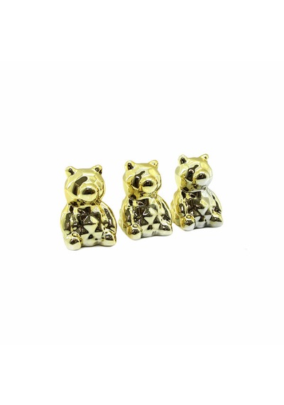Ayıcık Biblo Seramik Süs Eşyası Küçük Boy 3 Adet 12 Cm