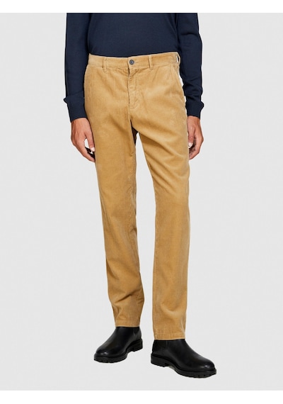 Sisley %100 Koton Slim Fit Fitilli Kadife Pantolon Erkek Bej T-shirt - 323a4sfrsf03d