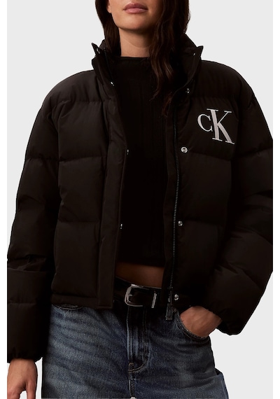 Calvin Klein Logolu Kuş Tüyü Dolgulu Dik Yaka Şişme Mont Lv047h507gub1 Kadın Mont Lv047h507g Ub1 Siyah