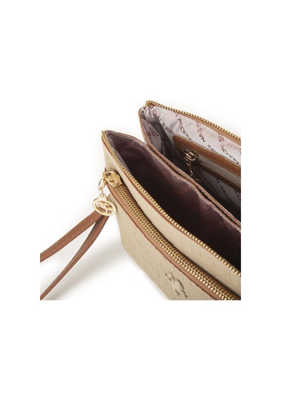 Nas Bag Kadın Çapraz Ve Clutch Çanta Bilek Ve Çapraz Askılı Kum Taba Gofraj 24x15 Cm Kum Taba Gofraj Kum