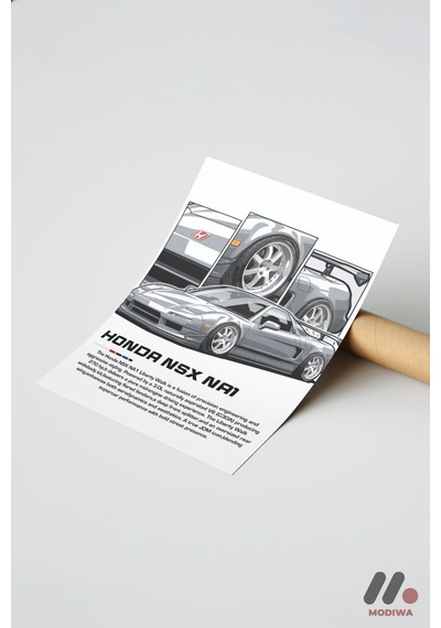 Honda Nsx Na1 Jdm Araba Posteri, Çerçevesiz Yüksek Kalite Duvar Afişi - Oto Severlere Özel Hediye