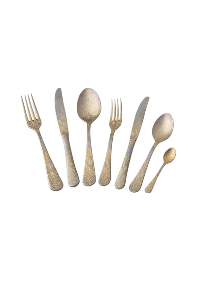 Jumbo Antique 12 Kişilik 84 Parça Antika Gold Çatal Kaşık Bıçak Takımı