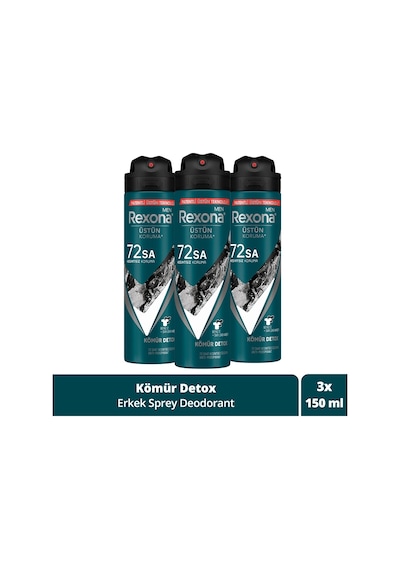 Rexona Men Kömür Erkek Sprey Deodorant 3 x 150 ML