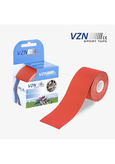 VZN Tape Kinesiology Vzn  Bandı - Kinesio Bant - Sporcu Bandı -  Bandı Kırmızı 5cmx5m