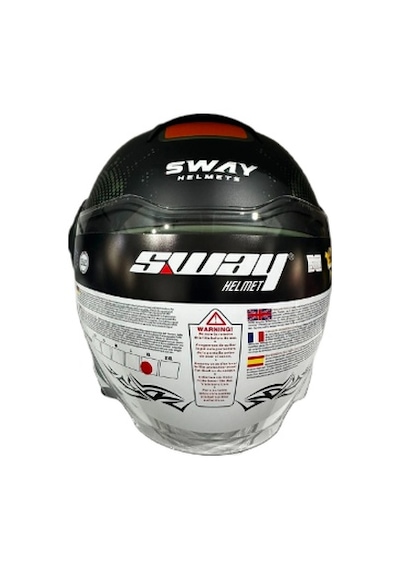 Sway SW-737 Army Güneş Gözlüklü Açık Motosiklet Kaskı Mat Siyah - Yeşil