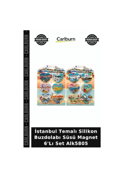 Özel Üretim Hediyelik Dekoratif İstanbul Temalı Silikon Buzdolapı Süsü Magnet 6'lı Set Alk5805