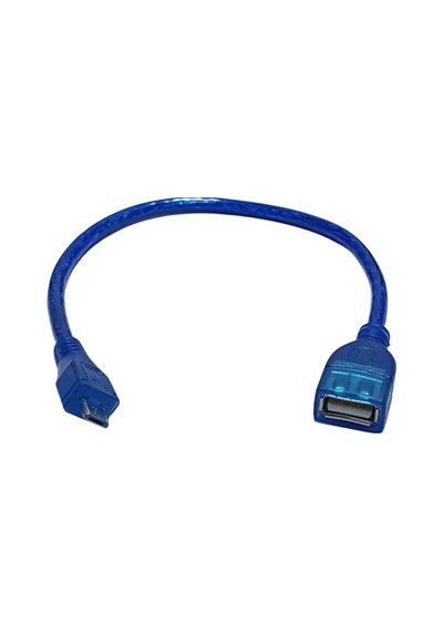 Tablet Telefon Usb Dişi Micro Erkek Otg Kablo 30cm Mavi 1adet