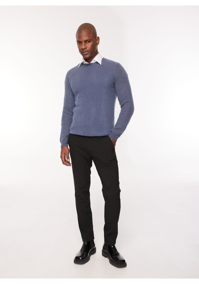 At.p.co Bisiklet Yaka Slim Fit Koyu Mavi Erkek Kazak A274s37cold-