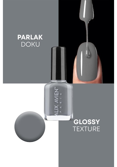 Alix Avien Gri Oje 41 Yüksek Pigmentli Uzun Süreli Kalıcılık Hızlı Kuruma Nail Lacquer 41