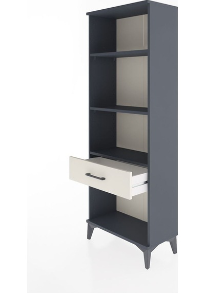 Arges Dolap 3 Raflı Tek Çekmeceli 60x30x163 Antrasit-aytaşı Antrasit